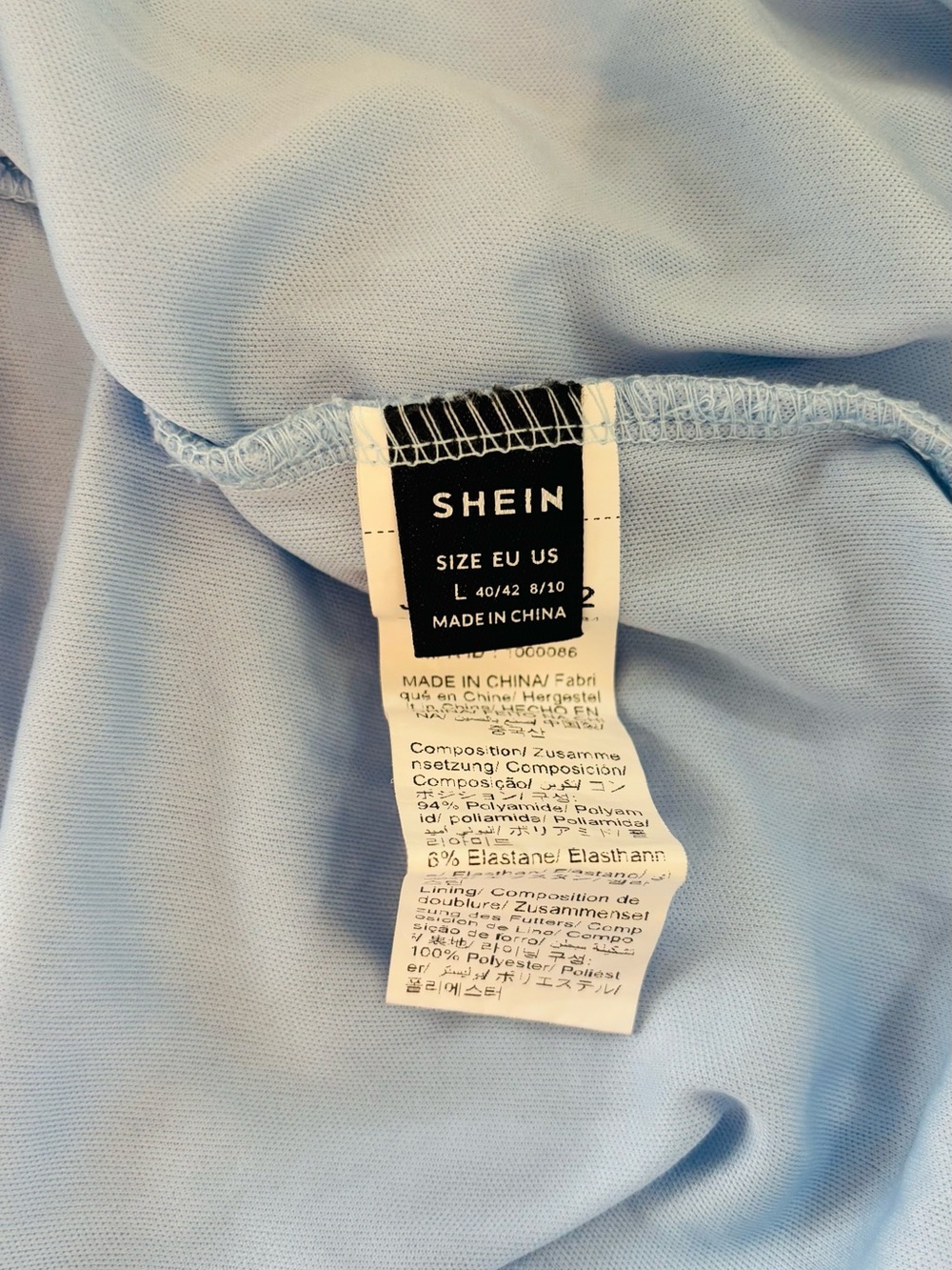 SHEIN Light Blue Ruched Midi Dress Elegant size Large NWOT - Picture 12 of 12